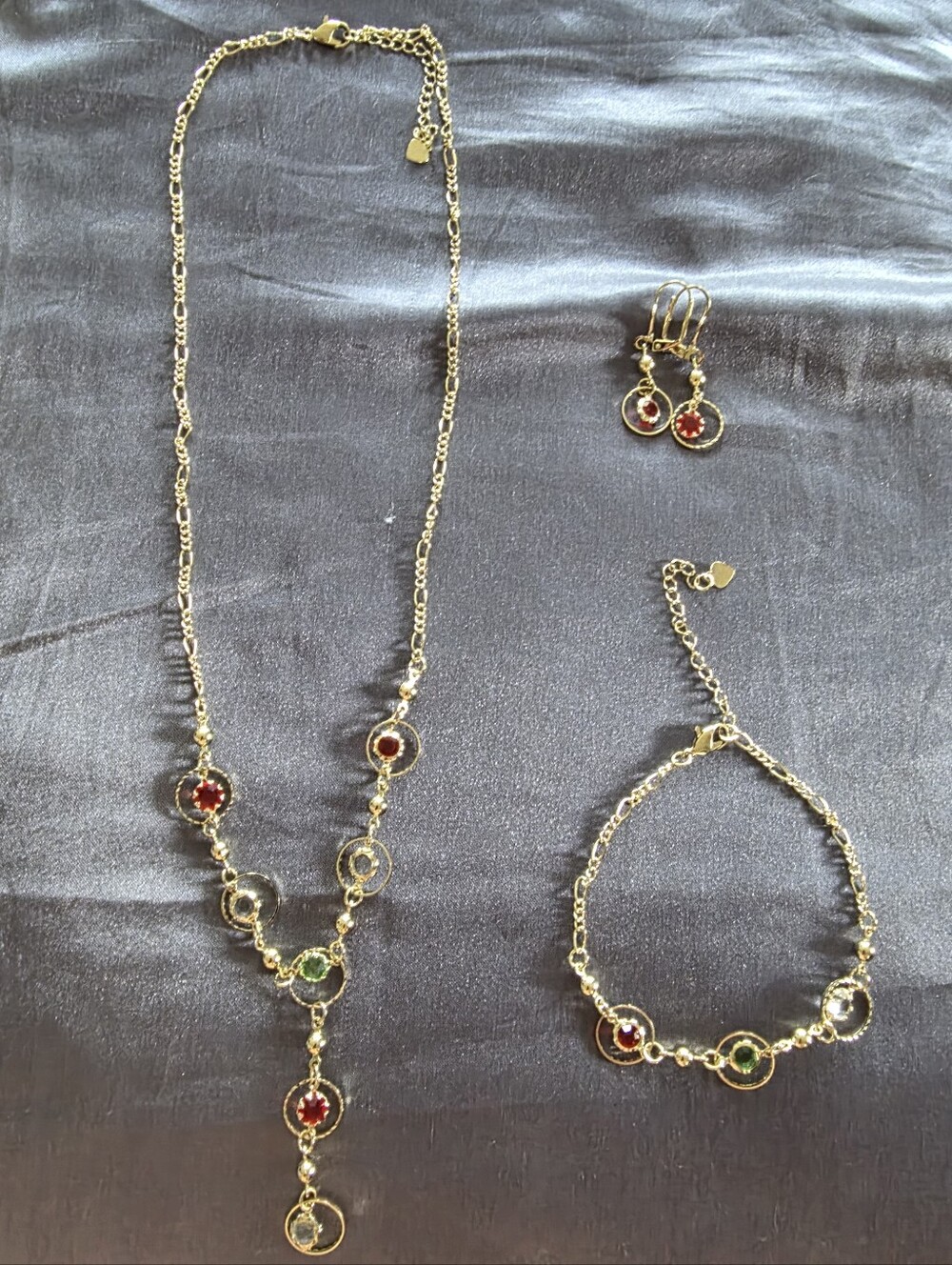 Unbrandeded Dainty contemporary gold-tone multi-stone Set